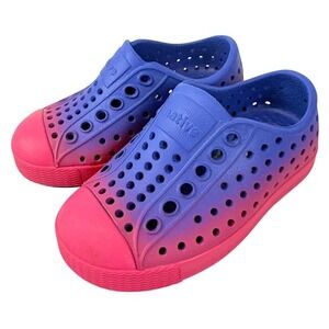 Native Kids Shoes Size C5 Blue Pink Ombre Jefferson‎ Slip On Sneakers
